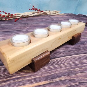 5 Candle Maple Tealight Holder / Centerpiece
