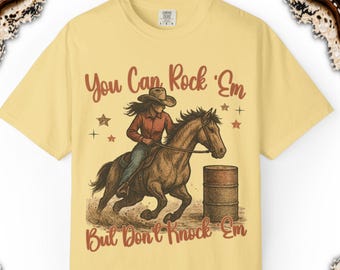 Barrel Racing Cowgirl Shirt, Western Rodeo Horse Graphic Tee