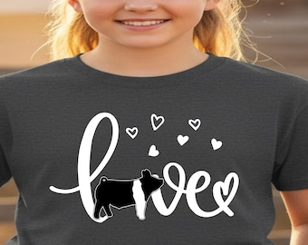 LOVE My Show Pig, t-shirt pour jeunes concours d'élevage