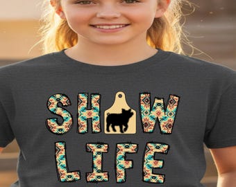 Show Pig Boho aztèque, t-shirt pour jeunes animaux de compagnie