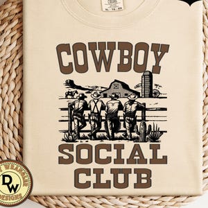 Cowboy Social Club Comfort Colors Tee: Retro Western Graphic Shirt