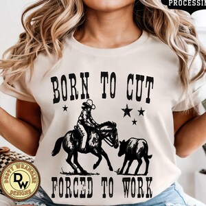 Comfort Colors Cutting Horse T-Shirt: Western Cowgirl Graphic Tee