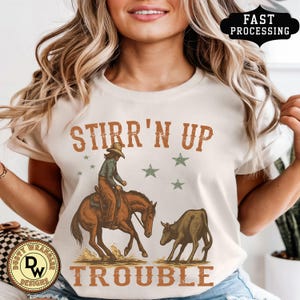 Cutting Horse Graphic Tee: Cowgirl Ranch Rodeo Shirt