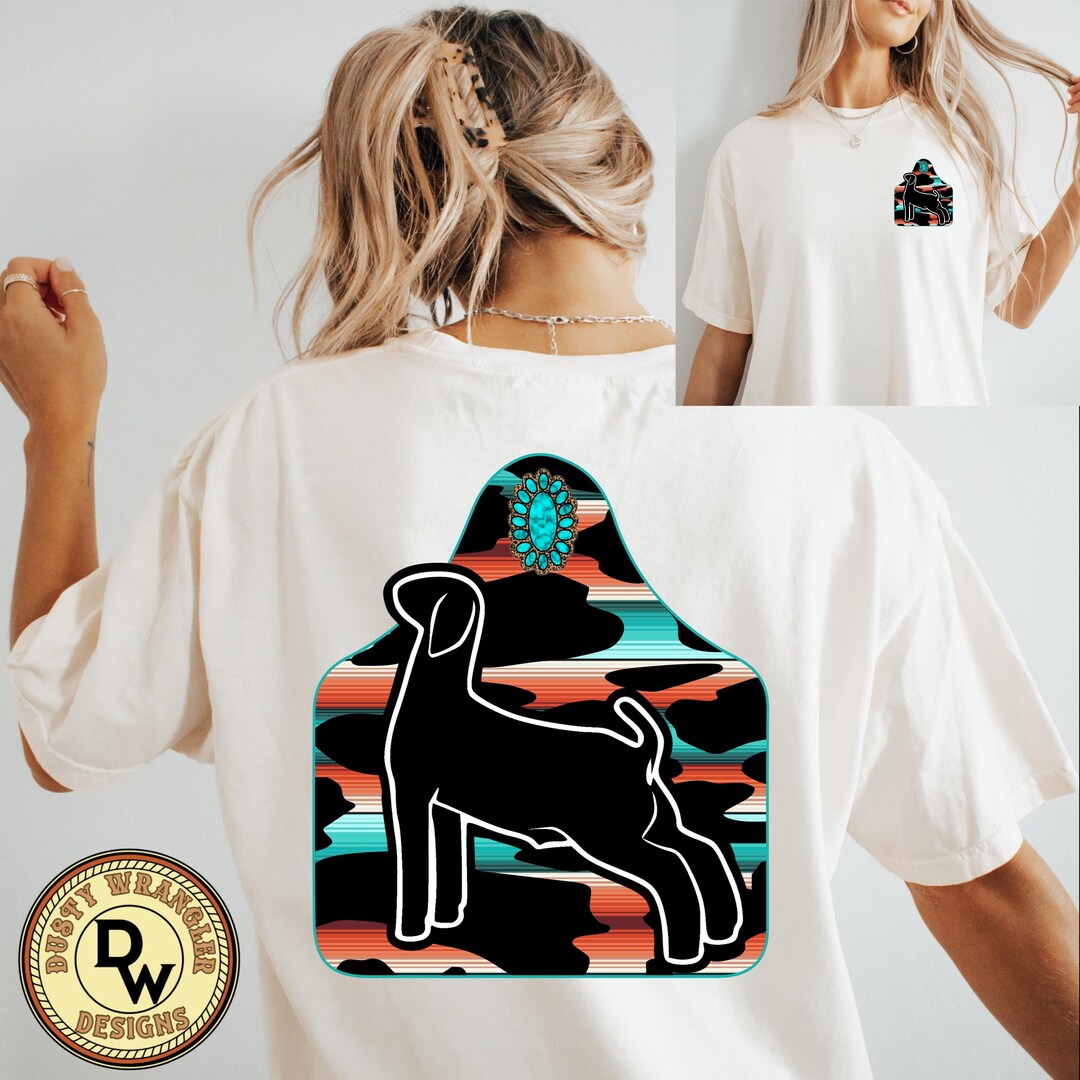 Show Goat Aztec Shirt, Front & Back Print Graphic Tee, Comfort Colors ...