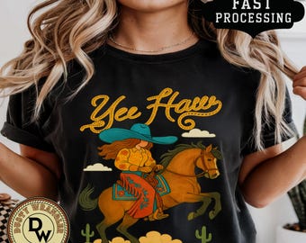Yee Haw Cowgirl T-Shirt Comfort Colors