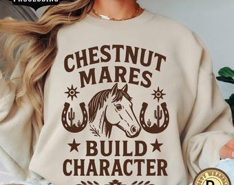 Sudadera Chestnut Mares: Construye tu personaje, cuello redondo vaquera del oeste