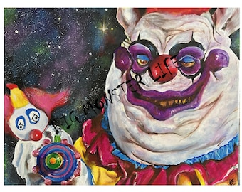 Killer Klowns || Fatso || Killer Klowns från yttre rymden || Clowner || Filmtryck || Originalkonstverk ||