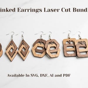 Interlinked Earrings SVG Bundle| 5 Laser Cut Designs| Instant Digital Download