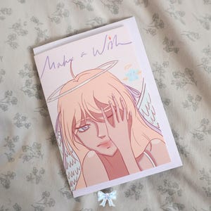 Geburtstagskarte Engel / alles Gute zum Geburtstag, Anime Shoujo Mädchen, süße Manga Geburtstagskarte