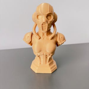 Futuristic Female Cyborg Bust 3D Printed Model Ready to Paint Detailed Sci-Fi Sculpture Collectible Art Figure