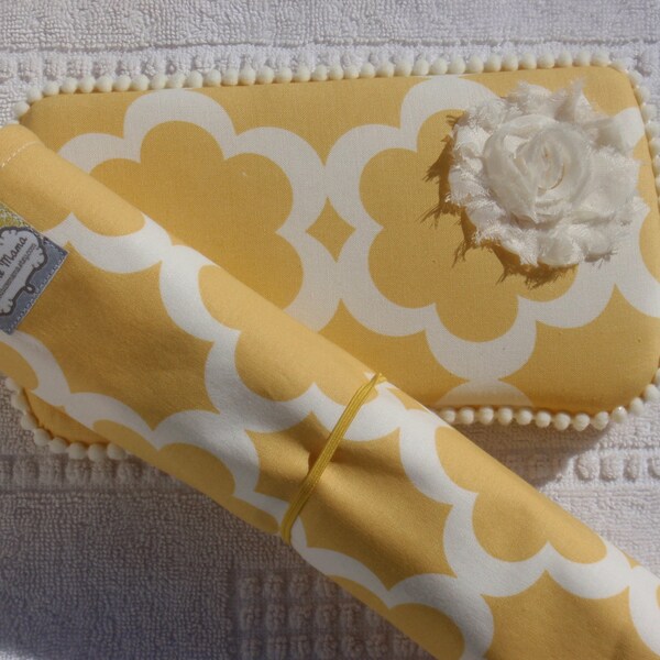 The Couture Mama Diaper Bag Set With Regular Size Changing Pad 15"x21" ,  Tarika in yellow