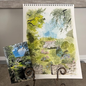Aquarelle personnalisée, oeuvre d'art peinte à la main, peinture à partir d'une photo, oeuvre d'art unique, peinture originale