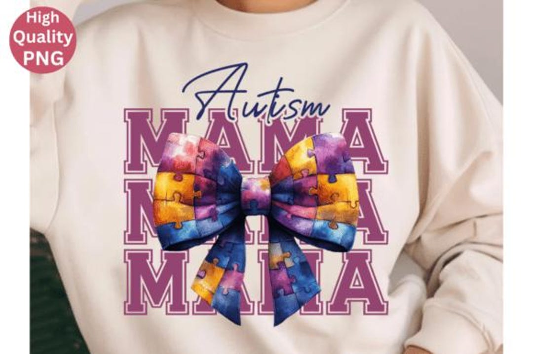 Autism Mama PNG SVG, Coquette Bow Autism Mom Shirt Design ...