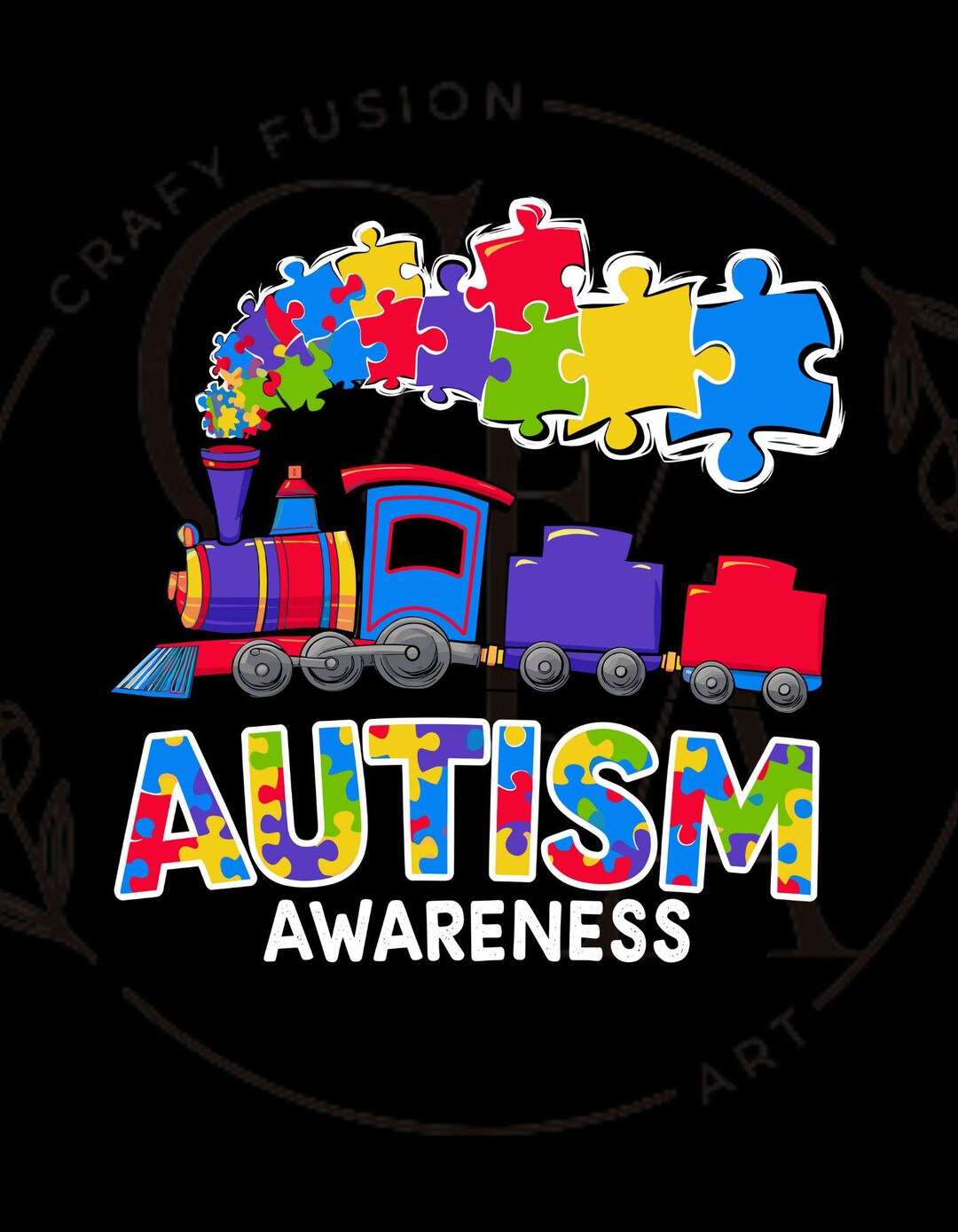 Autism Awareness Train SVG, Puzzle Piece PNG, Colorful Autism Clipart ...
