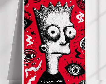 Simpsons Poster Digital Print | Pop Art | Bart Simpson Fans of | Modern Style