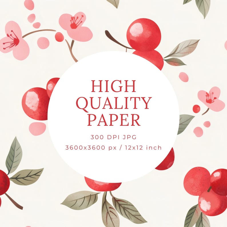 A high quality preview of one of the digital backgrounds of the papers pack Cherry Coded - Seamless Patterns. The pages are all 300 DPI and JPGs.
