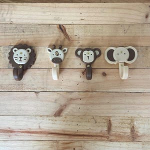 3D Printed Safari Animal Wall Hooks | Nursery & Playroom Decor