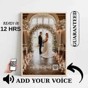 Regalo di registrazione vocale personalizzato, regalo per lui, regalo per lei, regalo personalizzato, immagine audio QR, ritratto di famiglia, regalo di nozze, download digitale