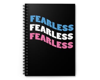 Cuaderno espiral - Las personas trans no tienen miedo de vivir su verdad, Diario del orgullo LGBT, Diario de identidad de género, Papelería LGBT personalizada,