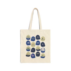 Los Angeles Baseball Baumwollleinen-Einkaufstasche mit LA Hat-Drucken, umweltfreundliche Einkaufstasche, Strandtasche, Reisen, Geschenke