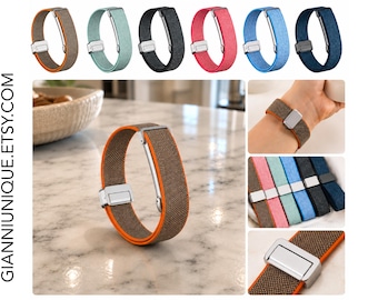 Fitbit Air用バンド、編み込みマグネットループストラップ、女性用ソフトストレッチナイロンスポーツバンド、調節可能なGoogle Fitbit Airアクセサリー、彼女へのギフト