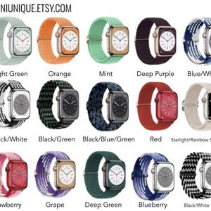 Apple Watch Band Women, Boho Woven Solo Loop, Adjustable Sport Strap, Series 3-11 Ultra SE 41mm 45mm image 3
