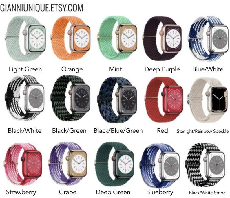 Apple Watch Band Women, Boho Woven Solo Loop, Adjustable Sport Strap, Series 3-11 Ultra SE 41mm 45mm image 3