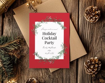 Christmas Party Invitation, Christmas Invitation Printable, Christmas Work Party, Holiday Party Invitation, Instant Download, Canva Template