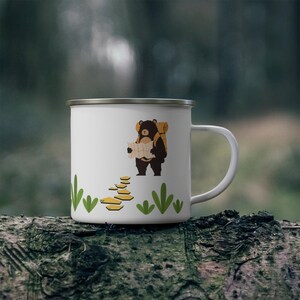 Camping Mug for Outdoor Adventure Enthusiasts - Enamel Cup for Hiking, Campfire, Nature Lover Gift, Travel Coffee Tea Cup, Camper Gear,
