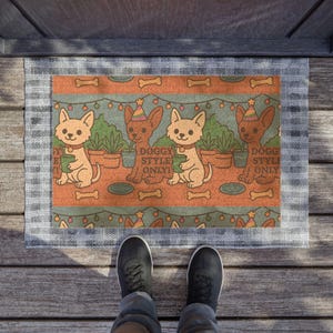 Whimsical Dog Doormat - Perfect for Pet Lovers, Home Decor, Gifts for Dog Owners, Dog-Themed Decorations, Housewarming Gift