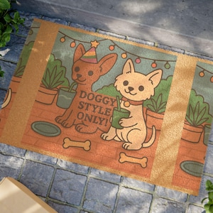 Cute Funny Dog Doormat, Dog Lover Gift, Pet-Friendly Welcome Mat, Home Decor, Housewarming Gift, Doggy Style Only