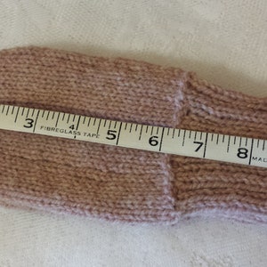 Handmade Knit Special Needs Wool Ladies XS/S Thumbless Mittens