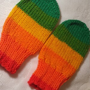 Handmade Knit Special Needs Childrens Thumbless Mittens