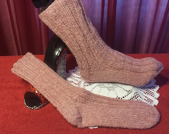Wool Handmade socks size 8 Ladies or Teens