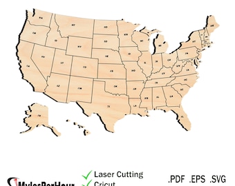 USA Positionskarte - Dateien für CNC, Laser, Vinyl-Maschinen und mehr