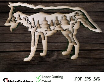 3D Wolf - Dateien für CNC, Laser-, Vinyl-Maschinen und Mehr