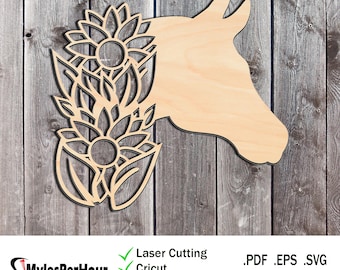 Sonnenblume Pferd - Dateien für CNC, Laser, Vinyl-Maschinen und mehr