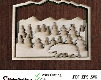 Bergbär - Dateien für CNC, Laser-, Vinyl-Maschinen und mehr
