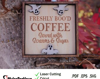 Freshly Boo'd Coffee Sign - Dateien für CNC-, Laser-, Vinyl-Maschinen und mehr