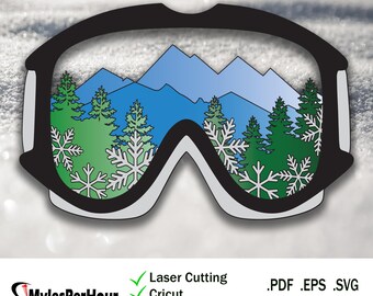 Goggle Mountain Layers - Dateien für CNC-, Laser-, Vinyl-Maschinen und mehr