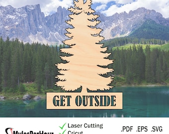 Get Outdoors Sign - Dateien für CNC, Laser, Vinyl-Maschinen und mehr