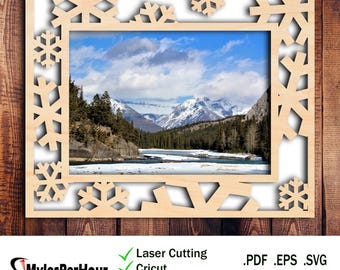 Snowflake Picture Frame - Files For CNC, Laser, Vinyl Machines, and More
