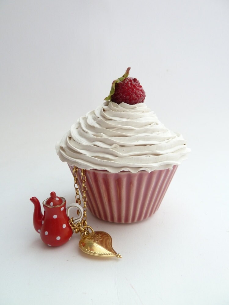 Fake Cupcake Jewelry Box candy land theme ceramic container Etsy