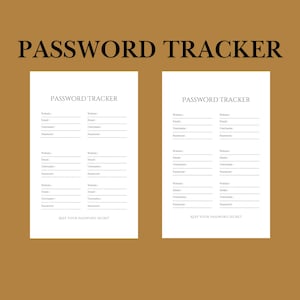 Password Tracker Printable – Digital Login Organizer (PDF)