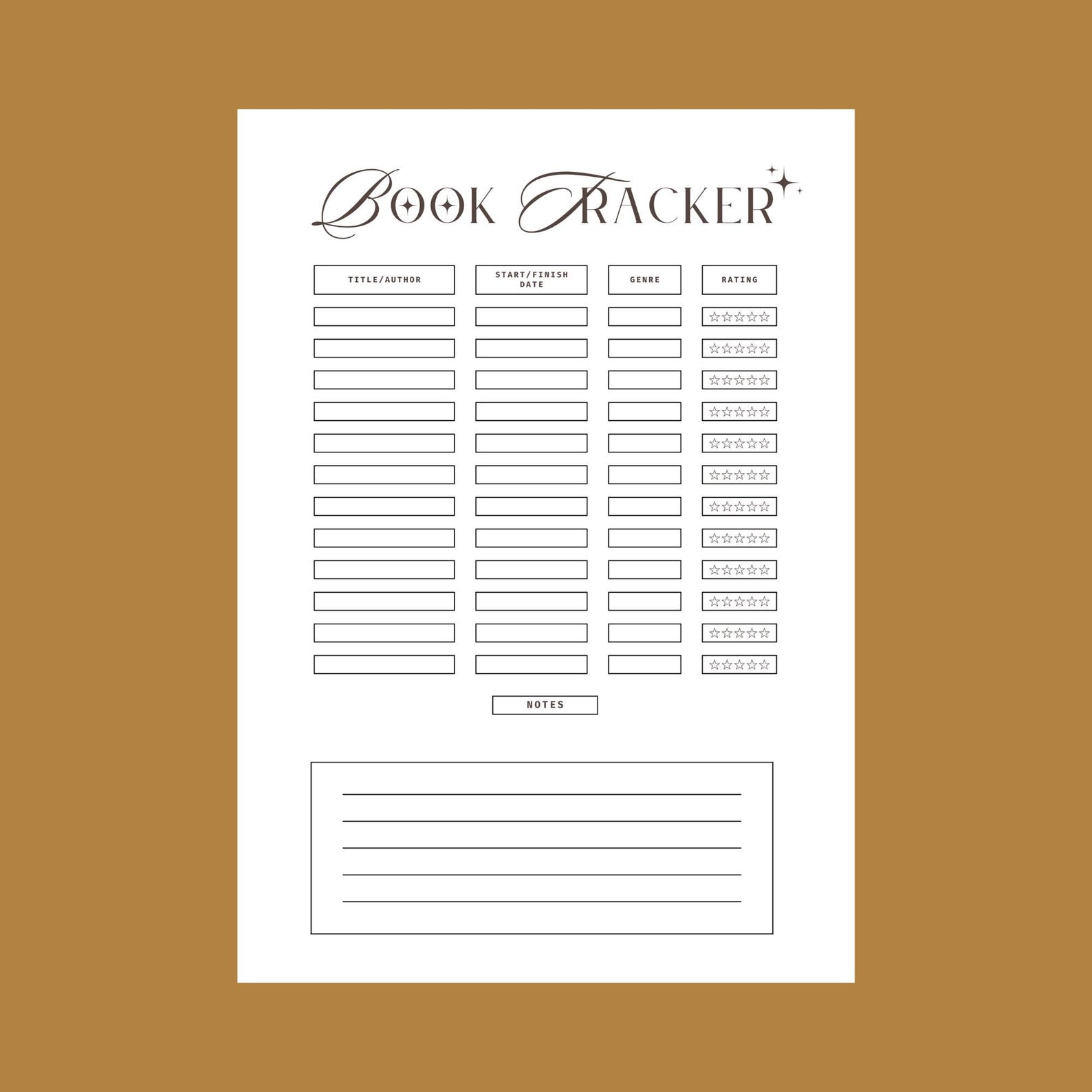 Digital Book Tracker – Printable Reading Journal, Book Log (PDF/PNG) - Etsy