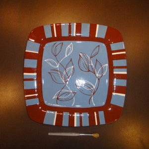 Square Platter with Leaves