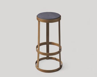 Chief Bar Stool – Solid Wood & Metal Counter Stool – Industrial / Scandinavian Bar Chair – Custom Height and Finish