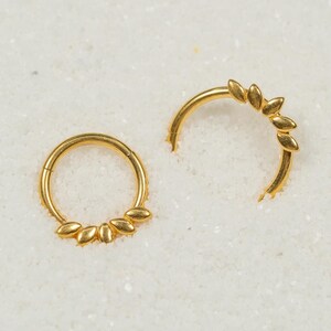 16G Marquise Fan Clicker Hoop Septum Ring Surgical Steel Nose Ring Septum Piercing Cartilage Gold Silver Black Daith Hoop Helix Hinge S25-15