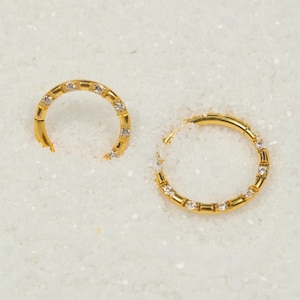 16G Cut Clicker Hoop Septum Ring Surgical Steel Nose Ring Septum Piercing Cartilage Gold Silver Daith Hoop Helix Hoop Hinged S26-1
