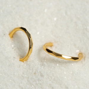 16G Faceted Clicker Hoop Septum Ring Titanium Nose Ring Septum Piercing Cartilage Gold Silver Daith Hoop Helix Hoop Hinged S21-3